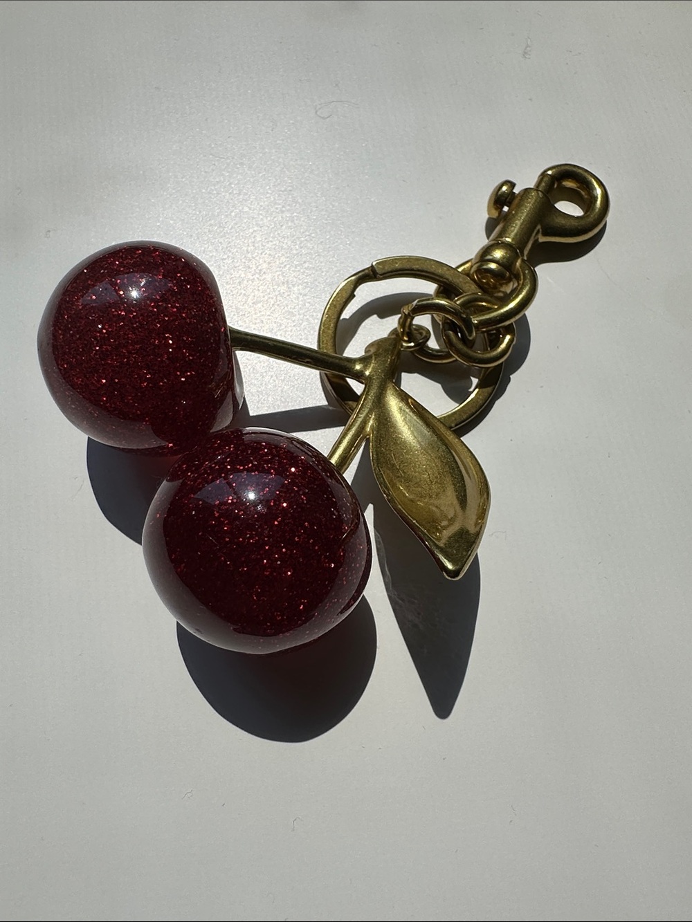 Sparkling Cherry Keychain Bag Charm - Red - Picture 11 of 14